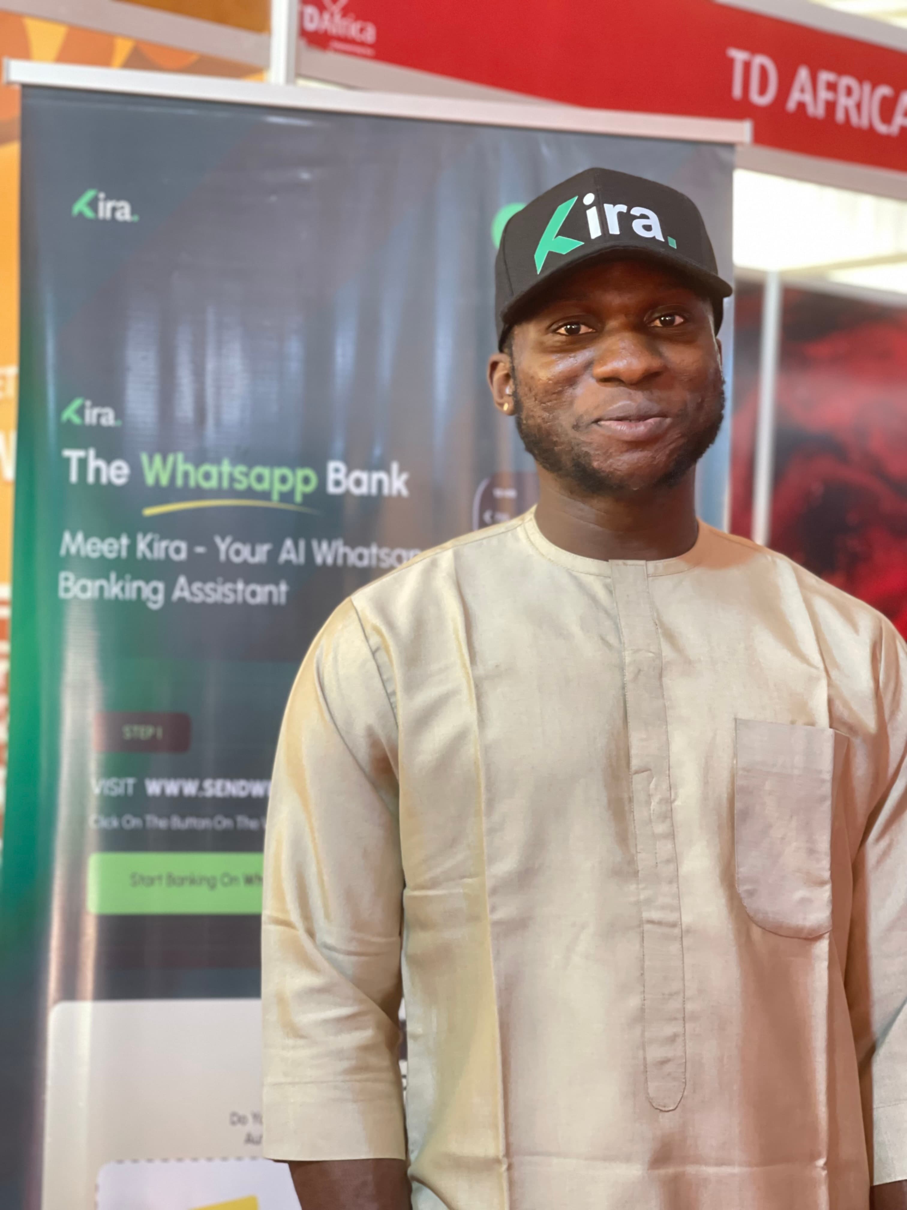 Divine Chukwu at the Kira AI booth